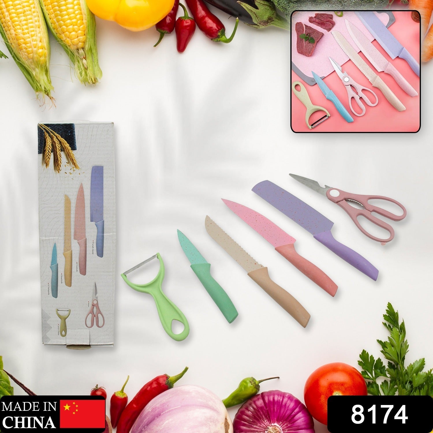 Corrugated 6Pc Kitchen Knife Set Professional Box Knife Set 6 Piece Forged Kitchen Knives with Box. Corrugated 6Pc Kitchen Knife Set Professional Box Knife Set 6 Piece Forged Kitchen Knives with Box.